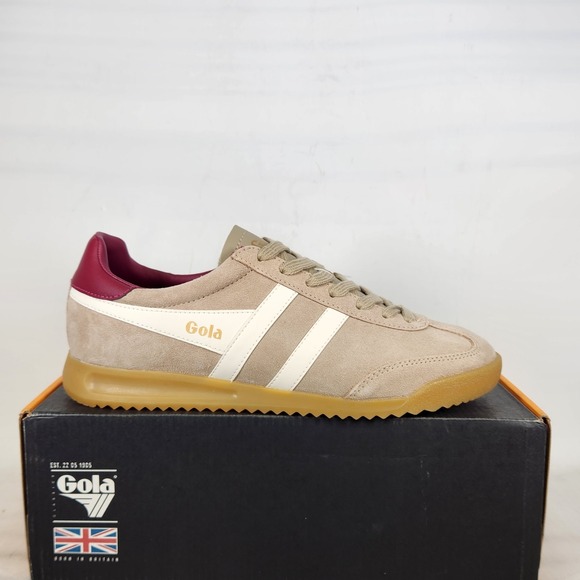 Gola Shoes - Gola Torpedo Sneakers Women Size 9 Bone Off White Cerise Suede Lace Up Shoes